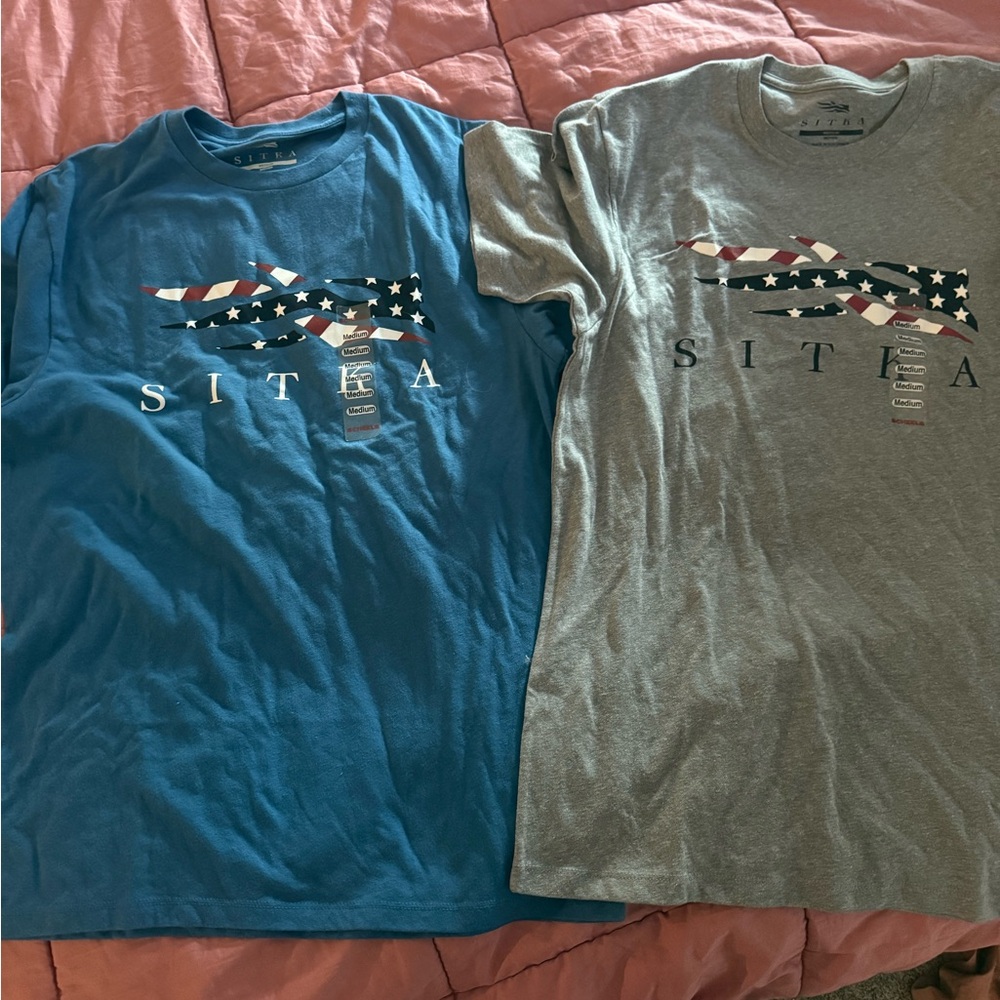 Sitka Men's Short Sleeve Tees - Blue and Gray